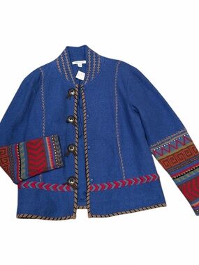 Coldwater Creek Boiled Wool Southwest Jacket – Boho Western Statement Medium